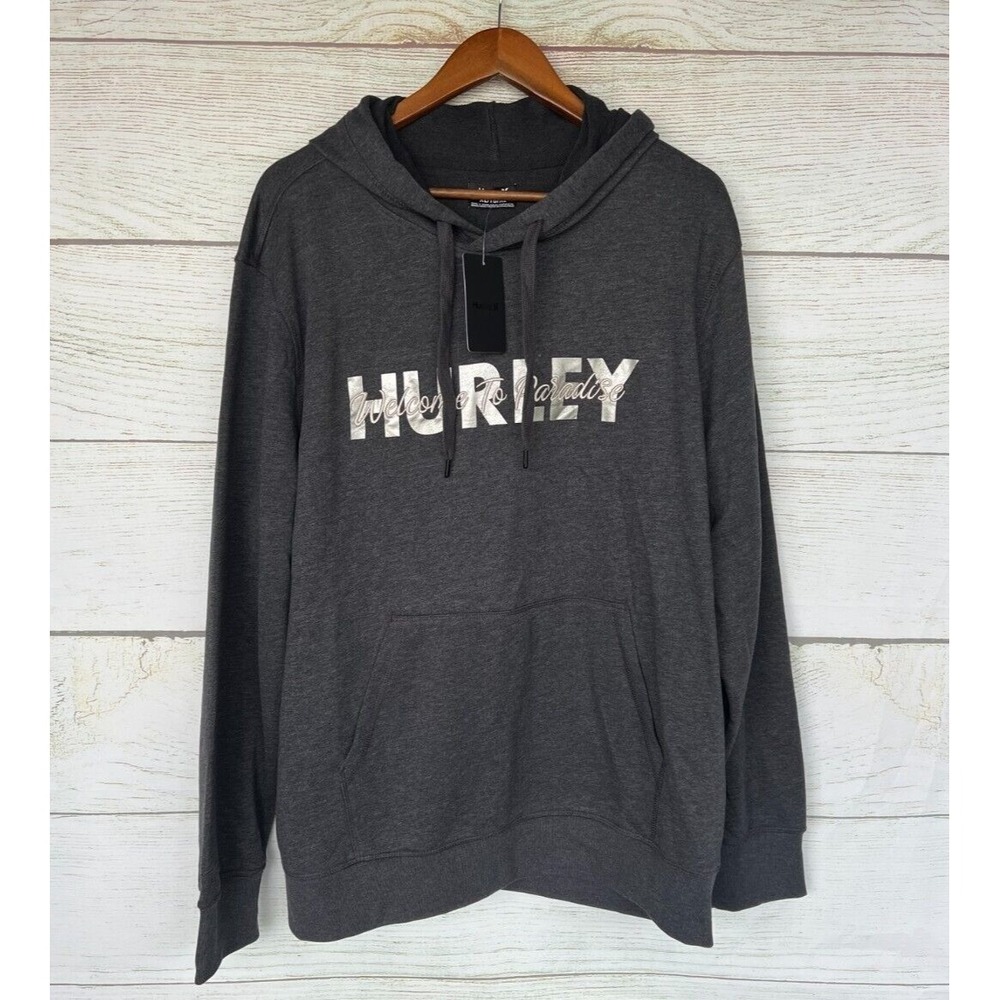 Hurley Hoodie Mens Size XLarge Welcome to Paradise French Terry Sweatshirt New